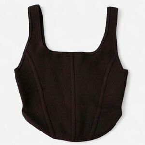 Babaton Black Fitted Bustier Tank Top
